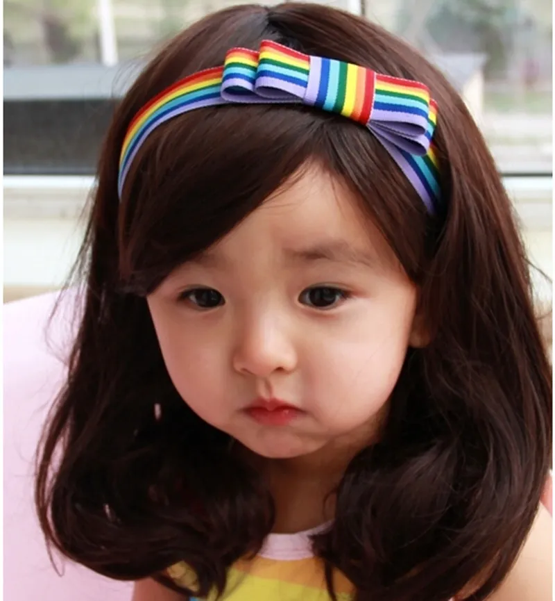 Korean Baby Fashion Children's Wig Children's Wig Mid-Length Curly Hair  Girl Rinka Haircut Wig Head Cover | Lazada PH