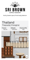 เมล็ดกาแฟคั่วThailand Thepsadej Chiangmai- บรรจุ 100 กรัม - sribrown