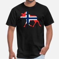 Norway Moose Flag ELK Scandinavia T-Shirt. Cotton Short Sleeve O-Neck Mens  Q464