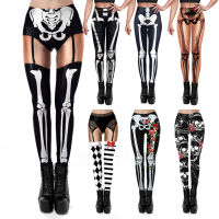 VIP FASHION Skeleton Women Leggings Cosplay Sexy Elastic Skinny Pants Holloween Costume 3D Printed Workout Fitness Leggings...