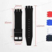 24*22Mm Silicone Strap For Swatch 196 Series Soft Sport Strap Replacement Watch Accessories Waterproof Bracelet Concave Mouth