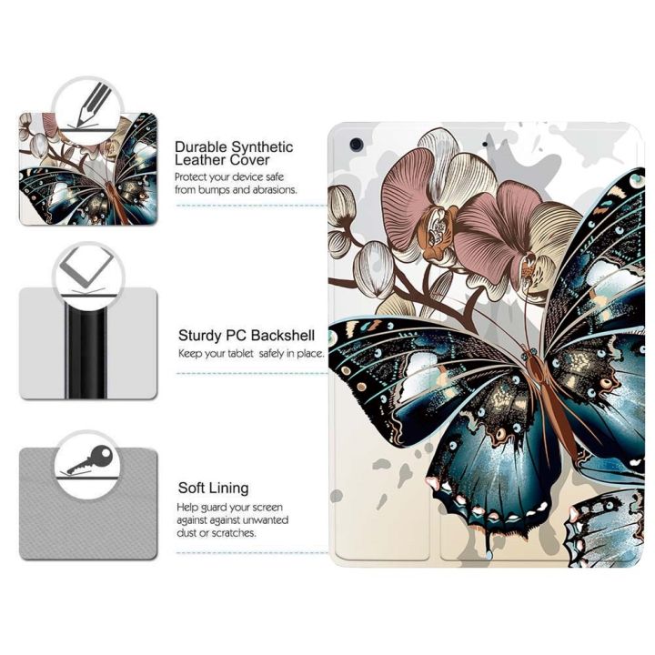 butterfly-tablet-case-for-apple-ipad-9-10-2-quot-2021-9th-gen-pu-leather-stand-tablet-dustproof-foldable-protective-cover-case-pen