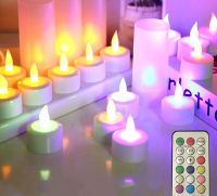 Set of 4612 Rechargeable Led TeaLight Candle lamp Flameless Color Changing wRemote controller 1H2H timer Party Club Decor