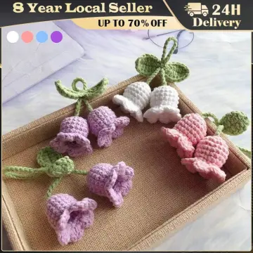 Crochet Flower Charm Keychain For back to school