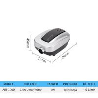 ปั๊มลมตู้ปลาขนาดเล็กแบบเงียบ2W 3W 8W อุปกรณ์สำหรับใช้ในน้ำทางออกออกซิเจนเดี่ยวปั๊มสำหรับตู้ปลา