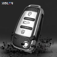 เคส Kunci Remote Mobil หุ้มหนัง TPU หุ้มกุญแจรีโมทสำหรับ Audi C6 R8 A1 A3 Q3 A4 A5 Q5 A6 S6 A7 B8 8P 8V 8L TT ตัวป้องกันคีย์ RS