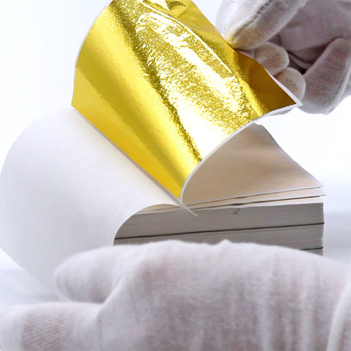 100 Sheets Gold Foil Paper Art Gold Foil Sheets Gilding Brush Thin Gold