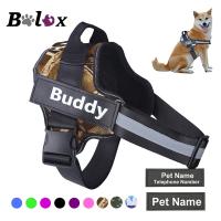 Dog Harness NO PULL Reflective Breathable Adjustable Pet Harness Vest with ID Custom Patch Outdoor Walking Dog Supplies Collars