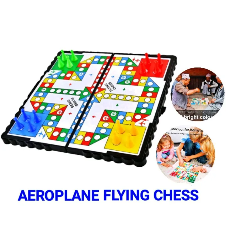 1Set Flying Chess Parent-Child Game Kids Aeroplane Chess Plastic Folding  Mini Flight Chess Kids Toys