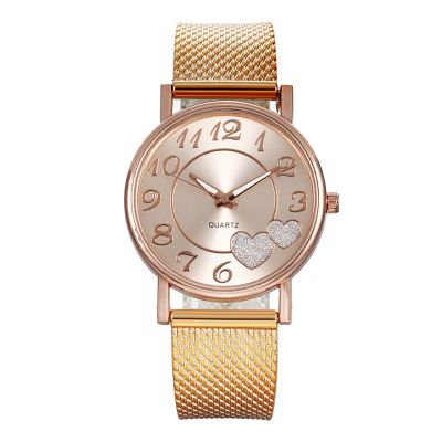 （A Decent035）LuxuryFashion Women WatchesHeart Rhinestone LadiesWatch BlackWomenClocks Reloj