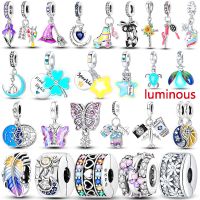 New 925 Silver Charms Dreamcatcher Palette Unicorn Women Birthday Dangle Pendant Beads Fit Original Pandora Bracelet Necklace