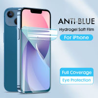 Anti Blue Purple Ray Light Protect Eyes Full Cover Full Glue Soft Hydrogel Screen Protector for IPhone 14 Plus 14 13 Pro Max 12 Mini 6 6S 7 8 Plus X XR XS 11 SE 2020 SE3 2022 Privacy Matte Anti Spy Film