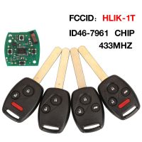 Jingyuqin 433Mhz ID46 PCF7961ชิป Remote Key สำหรับ Honda HLIK-1T HLIK-2T Accord Element Pilot CR-V HR-V City Jazz Odyssey Civic