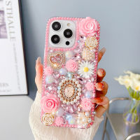 เคสโทรศัพท์ขวดน้ำหอมเพชรหรูสำหรับ iPhone 14 Pro Max 13 12 11 X XR XS 7 8 Plus เคสคริสตัลพลอยเทียมลายดอกกุหลาบ