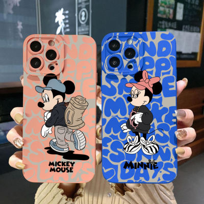 เคสโทรศัพท์สำหรับ Xiaomi Redmi A1 A2 4G Note 9 10 11 12 Pro 5G 9C 10A 10S 11S 12C 12S มิกกี้เมาส์ฝาครอบขอบสี่เหลี่ยมฝาครอบป้องกันเต็ม