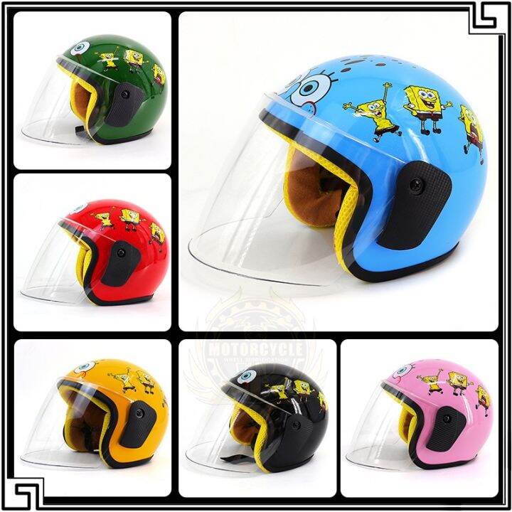 Kids Cartoon Motorcycle Helmet Half Face Helmets Motors Girl Spongebob