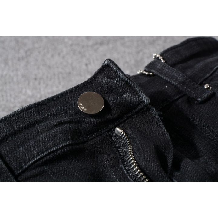 36-พร้อมส่ง-ขายดีไฮเอน-amiri-mx1-classic-jean-classic-patched-leather-jeans