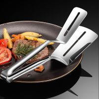 Stainless Steel Fried Steak Clip BBQ Barbecue Tongs Shovel Gripper Bread Meat Clamp Kitchen Utensil