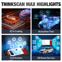 [จัดส่งวันเดียวกัน] Thinkcar Thinkscan Max OBD2 เครื่องมือวินิจฉัย Professional OBD2 เครื่องสแกนเนอร์ ECU Coding 28 รีเซ็ต pk CRP909 MK808 รถสแกนเนอร์