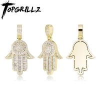 สร้อยคอพร้อมจี้รูปมือใหม่2020 TOPGRILLZ พร้อมสายโซ่เทนนิสเพชรสังเคราะห์ฮิปฮอปหินของขวัญเครื่องประดับแฟชั่น