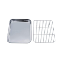 Toaster oven tray and rack kit, suitable for kitchen bread baking tools cake pan bakeware