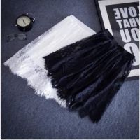 COD ♛™ The Outline Shop27dgsd6gfd Read Stock Women Muslim Lace Short Skirt black White Korean Version Sexy Plain Comfortable Mini Skirt