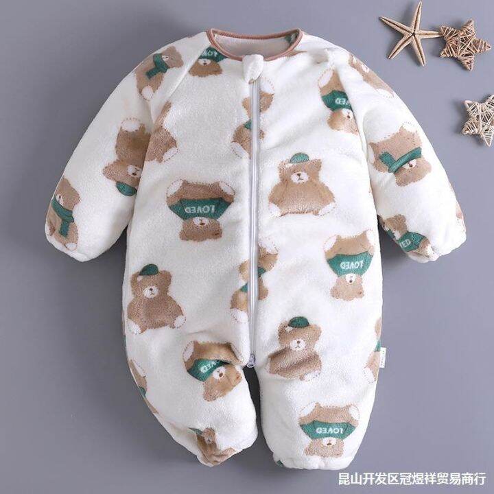 cod-baby-sleeping-bag-autumn-and-winter-children-split-legs-anti-kick-quilt-flannel-male-female-baby-one-piece-pajamas-newborn-thickened