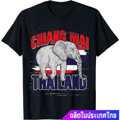 tshirtเสื้อยืดคอกลมฤดูร้อนช้างไทย มีคุณธรรมสูง เป็นมงคล ให้เกียรติ ศักดิ์สิทธิ์  Thai Elephant Chiang Mai Travel BangkokS-5XL