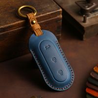 Luxury Crazy Horse Leather Car Key Cover Case Remote Keyring Protective Bag for leading ideal one 2022 li auto l9 Fob Protector