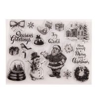 Christmas Snowman Flower Silicone Clear Seal Stamp DIY Scrapbooking Embossing Photo Album Decorative