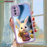 เคสมือถือ Jinsouwe สำหรับ Xiaomi Redmi Note 10 5G เคส Redminote105g Note10สำหรับเด็กผู้หญิงลายกระต่ายการ์ตูนปกหนังป้องกันเต็มรูปแบบ