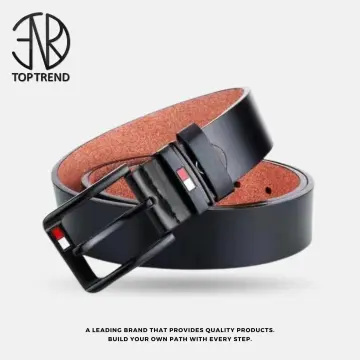 Signature Monogram HIRATSUKA Debossed Black Gold Belt for Men