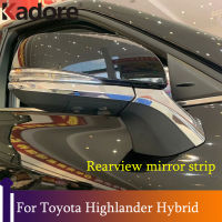 Chrome Exterior Car Styling For Toyota Highlander Hybrid 2021 2022 Accessories side door rearview mirror strip Cover Trim