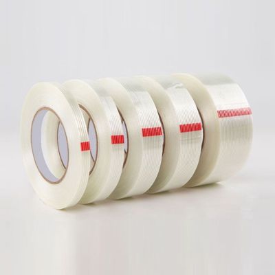 ❏♣ Strong Glass Fiber Tape Stripe Single Side Transparent Adhesive Glass Fiber Tape Industrial Binding Oackaging Fixed Seal50m roll