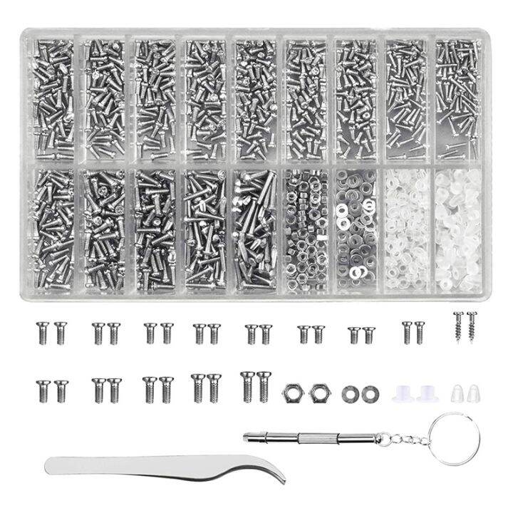 intravo Glasses Repair Tool Kit 1000Pcs Glasses Screws and Nuts