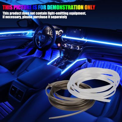 ☾ 3M/5M/6M/8M Fiber Optic Neon Wire Extended Strip Invisible Light Guide Accessories For Car Interior Ambient lighting Equipment