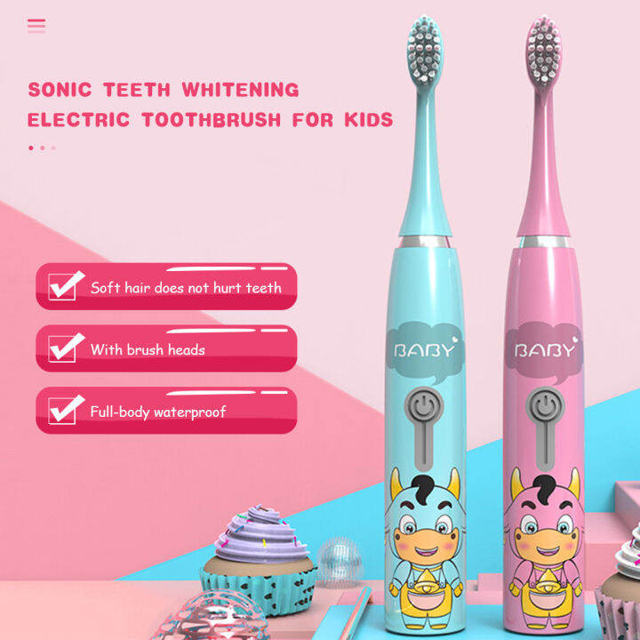Grace Cartoon Electric Children's Toothbrush Waterproof Soft Fur Sonic