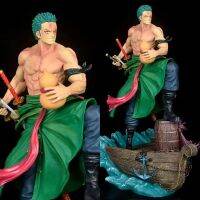 ไม่มีกล่องไม่มีกล่องหนึ่งชิ้นอะนิเมะ Roronoa Zoro Figure GK ตุ๊กตาขยับแขนขาได้การต่อสู้แบบคลาสสิกของโลกใหม่สามารถเปลี่ยนได้37ซม.