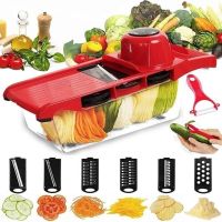 6 In 1 Vegetable Slicer &amp; Cutter with Steel Blade  Slicer Potato Peeler Carrot Grater Dicer Kitchen Accessories convenient Graters  Peelers Slicers