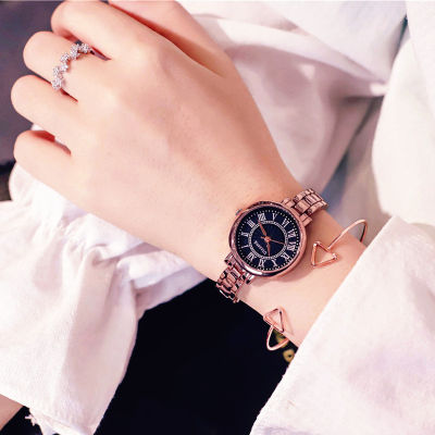 กาแฟย้อนยุคทองสแตนเลสผู้หญิงนาฬิกา Ulzzang แฟชั่นแบรนด์หญิงนาฬิกาข้อมือลำลอง Roma ขนาดสุภาพสตรีนาฬิกาควอตซ์