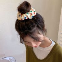 NSPIRE สาวๆ อุปกรณ์ตกแต่งผม ตกแต่งผม หางม้า ผู้หญิงผูกผม ยางยืด scrunchies Hairbands จุดขนาดใหญ่ เชือกผมเกาหลี