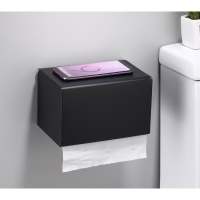 TI-03B Toilet Tissue Holder กล่องแขวนกระดาษทิชชู ติดผนัง อลูมิเนียม สีดำ Nordic style