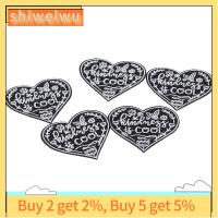 SHIWEIWU2558285 6Pieces โพลีเอสเตอร์ แพทช์ shpe หัวใจน่ารัก หัวใจ shpe 32.8นิ้ว Black Love Badge เสื้อผ้าแพทช์ปักเหล็ก เย็บบน/รีดบนแพทช์ ตกแต่งเย็บบน/เหล็กบนแพทช์ สำหรับผู้หญิง