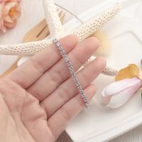 ?พร้อมส่ง!!?สร้อยข้อมือเพชรสวิส?สร้อยข้อมือเพชร ทองคำขาว เพชรสวยเล่นไฟ ใส่ออกงานได้ พร้อมส่ง(เพชรเหลี่ยม3mm)