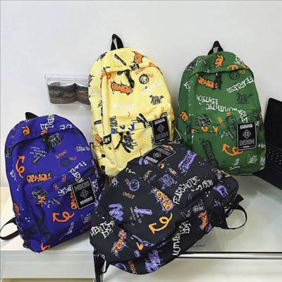 Graffiti Backpack for Women Men Student Large Capacity Waterproof ulzzang Personality Multipurpose Female Bags