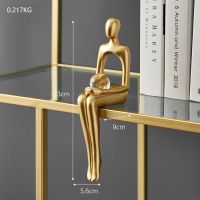 Style A Nordic Thinker Sculpture Creative Golden Ornament Resin Accessories Home Decor Living Room Tv Cabinet Statue Interior Design Art