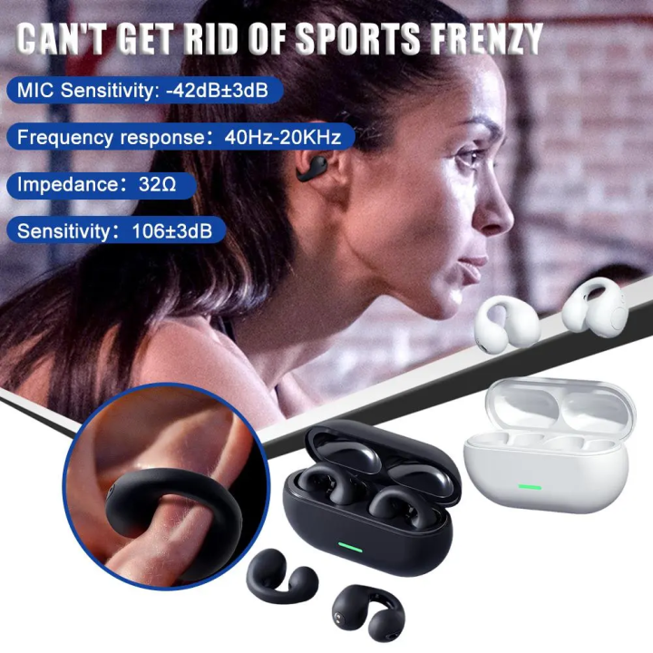 Original Wireless Headphones Ear Clip Bluetooth Earphone Bone Conduction Sport Headset Tws 8995