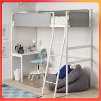 Bunk bed  โครงเตียง พร้อมท็อปโต๊ะ  สีขาว   สีเทาอ่อน  ขนาด 90x200 ซม.