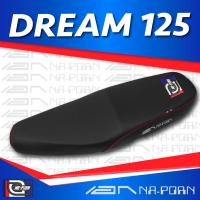 DREAM 125 เบาะปาด เอกนาพร เบาะมอเตอร์ไซค์ ผลิตจากผ้าเรดเดอร์สีดำ หนังด้าน ด้ายแดง