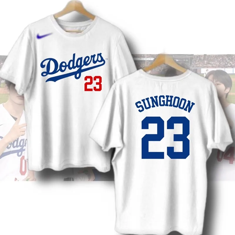 2023 NEWCod Customized-Dodgers Shirt-versi korea longgar bercetak